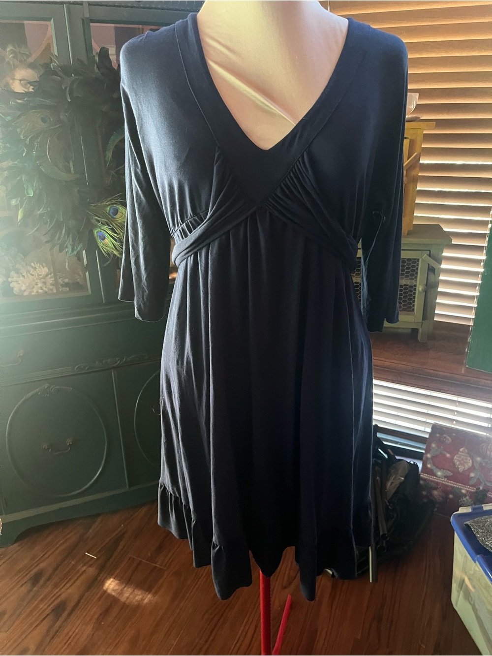 Velvet Navy Blue Midi large/x large Dress